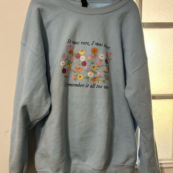 Light Blue Taylor Swift All Too Well Crewneck Sweatshirt - Picture 2 of 6
